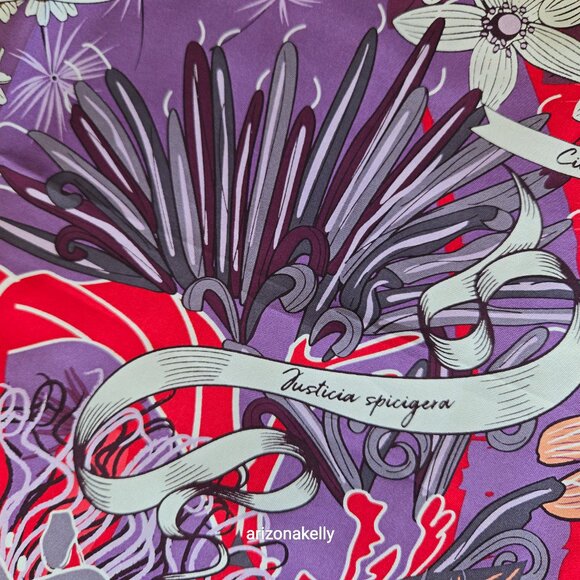 NWT Silk Twill Scarf Hand-Rolled Pineda Covalin Herbalist Flowers - Picture 8 of 16